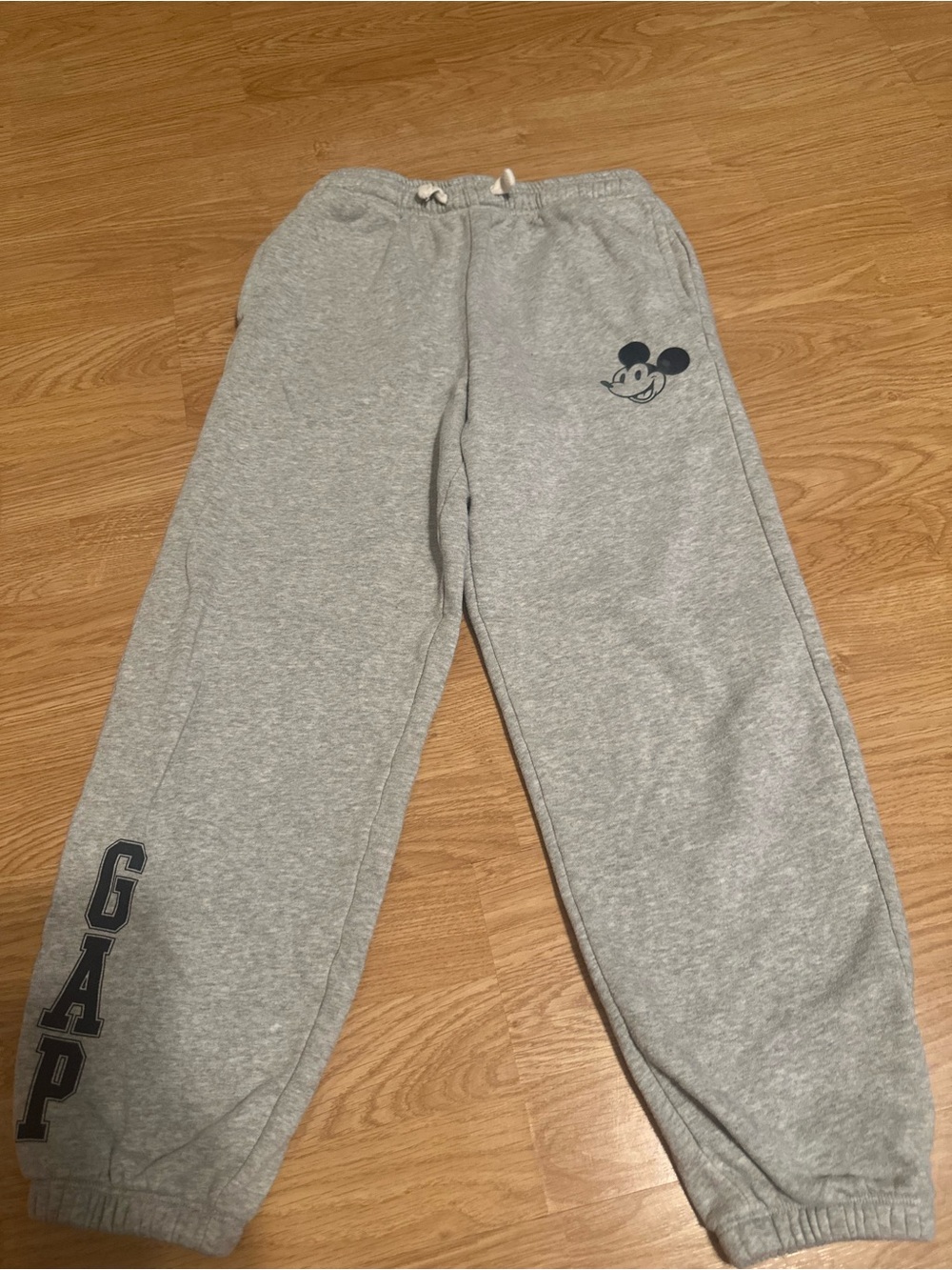 GAP Kids Light Gray Sweatpants with Mickey Graphic